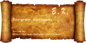 Bergner Kelemen névjegykártya